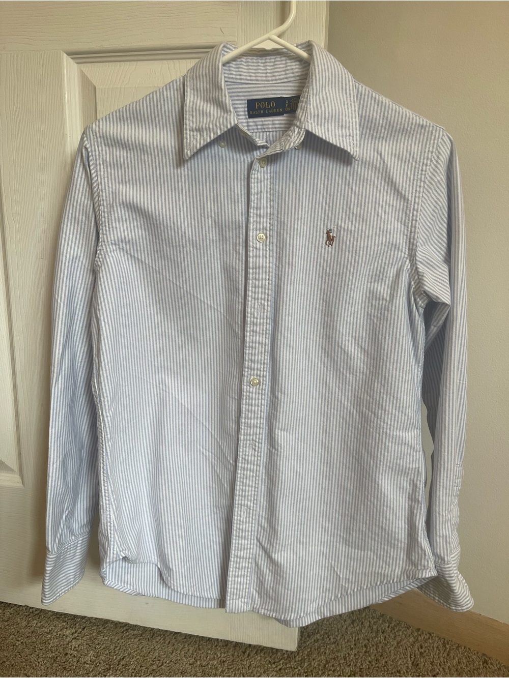 Ralph Lauren Blue & White Pinstripe Button-Down Shirt